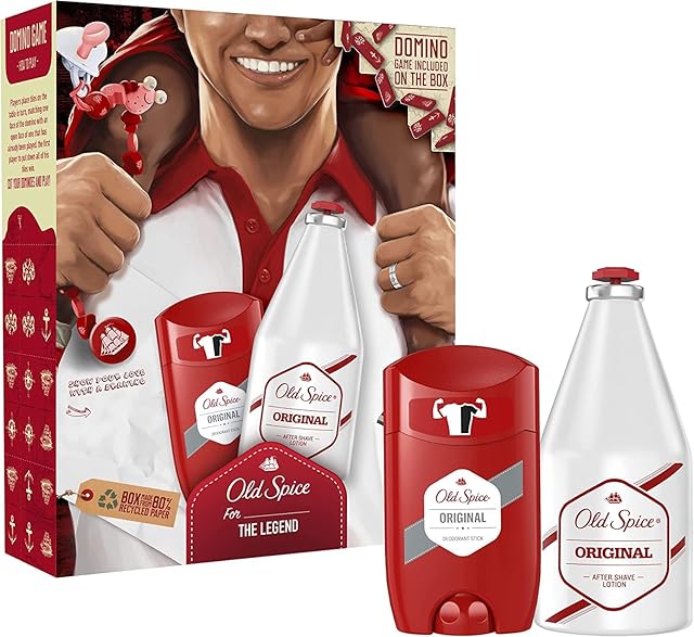 Old Spice Dad Gift Box, Original Deodorant Stick 50ml & Aftershave Lotion 100ml, Mens Gift Set