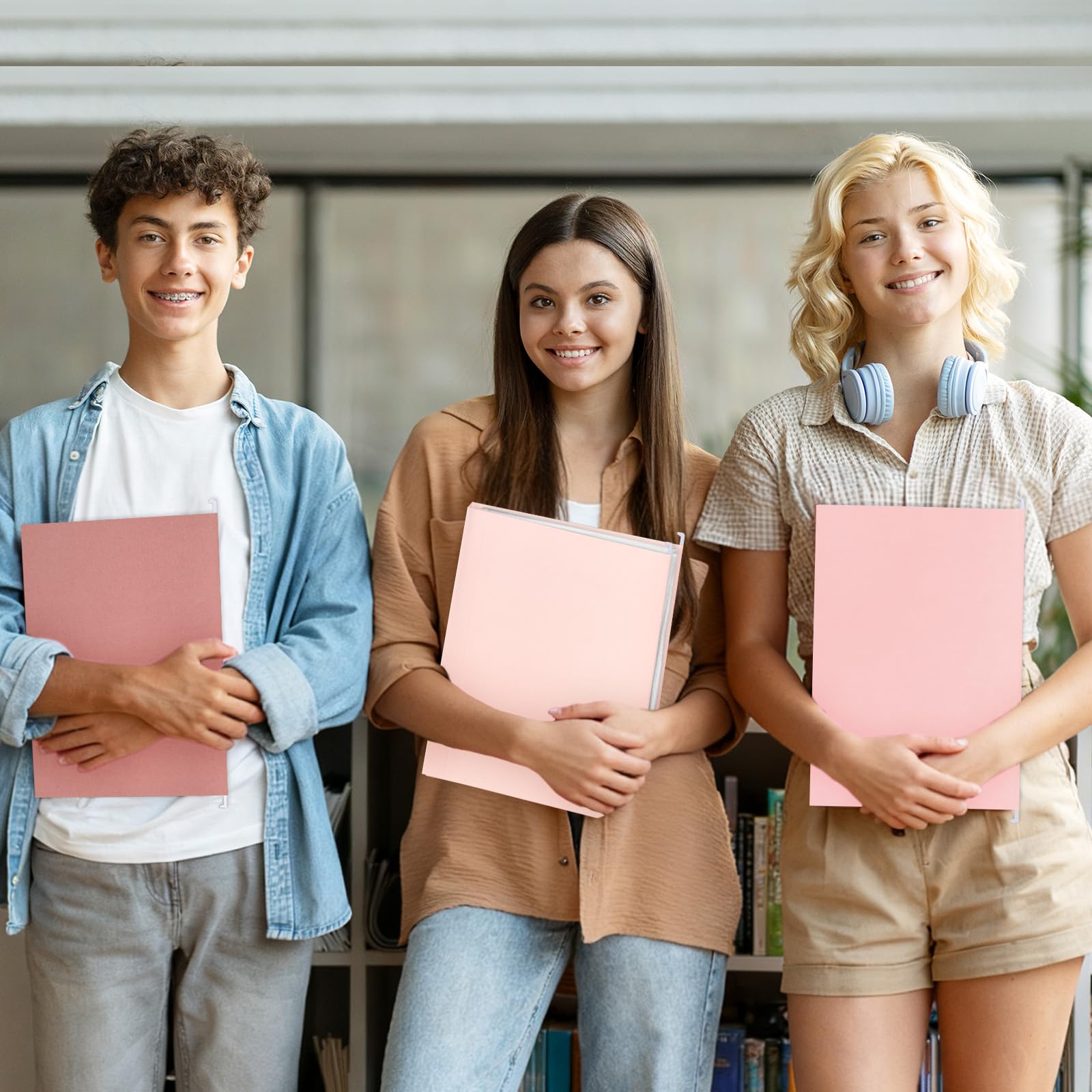 Whaline Hängemappen, Briefgröße, 4 Farben, Rosa, mit Register, für Zuhause, Büro, Klassenzimmer, 23,6 x 31,8 cm, 36 Stück