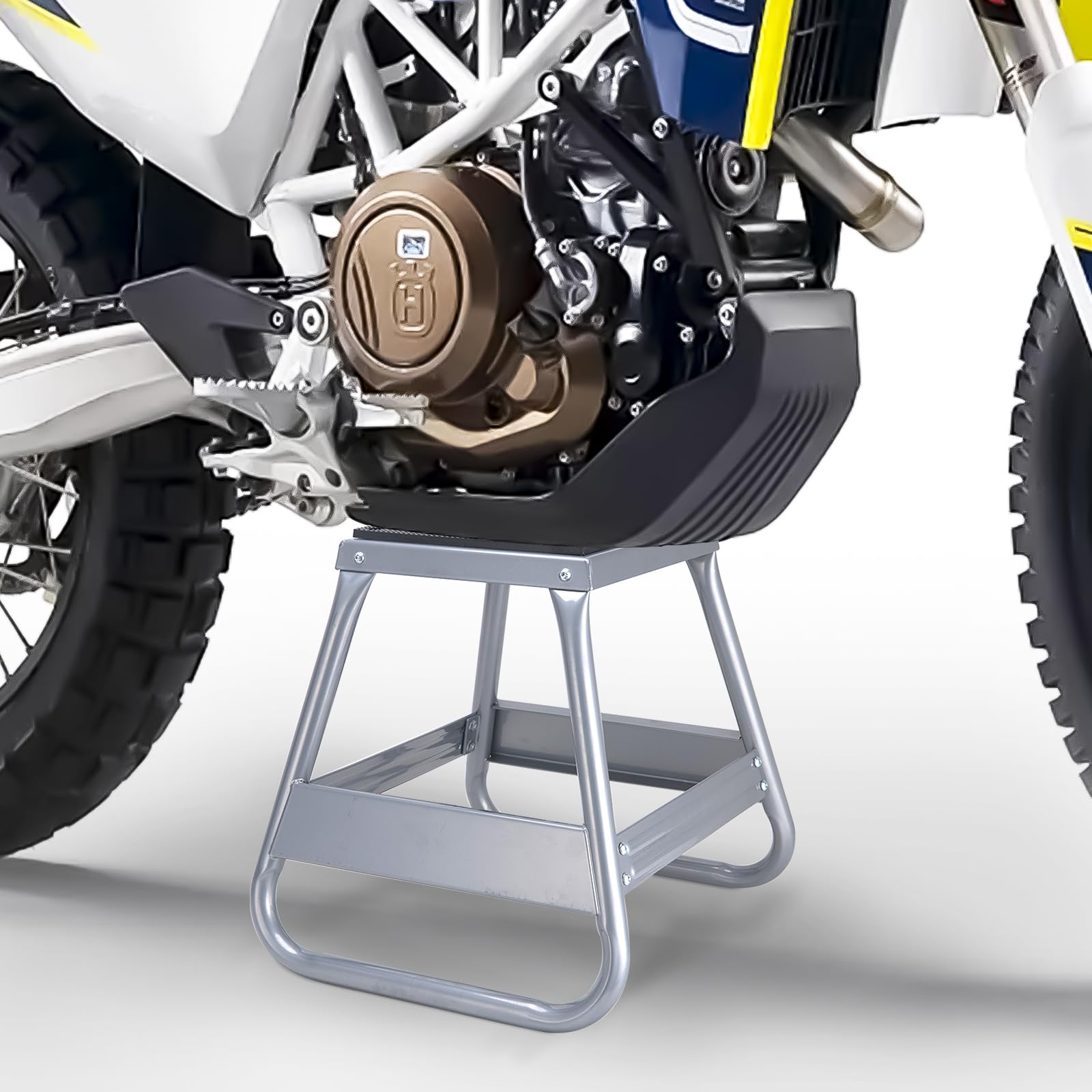 1000 LB Motorcycle Maintenance Lift Jack - Steel Panel Stand With Oil Drain Hole 1 thumbnail image