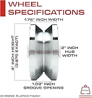Vista 4 de Rueda con ranura en V de 4 pulgadas, acero sólido, rueda de puerta corredera, resistente, rueda de puerta de metal, rueda en forma de V invertida