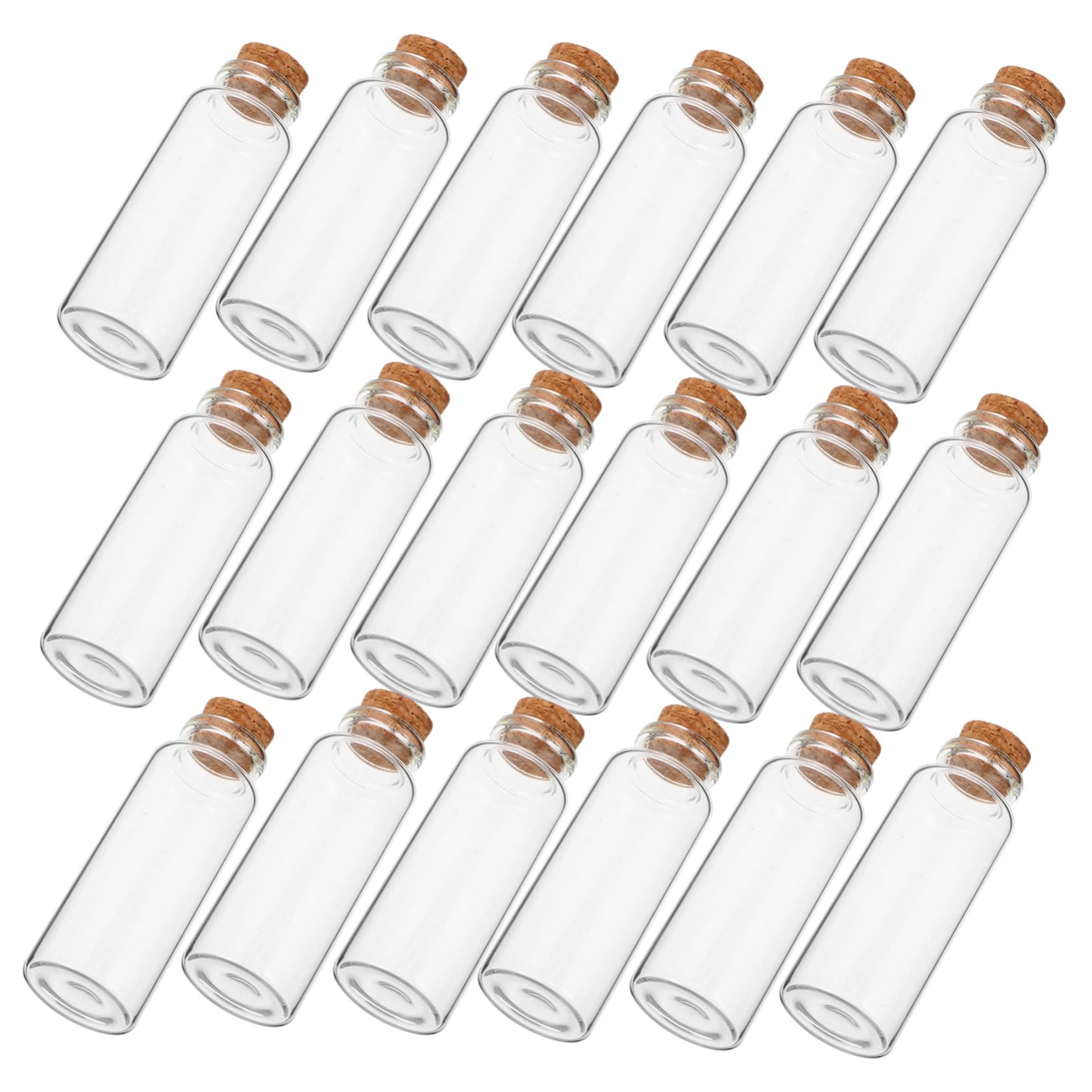 50 pezzi Mini Bottiglie in Vetro con Tappo in Sughero Morbido Barattoli Trasparenti Decorativi per Messaggi di Auguri Bomboniere Matrimonio e Decorazioni per Casa e Ufficio
