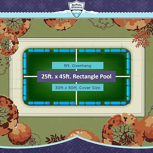 Vista 37 de Buffalo Blizzard - Funda de invierno para albercas rectangulares de suelo. Verde Supremo/Negro