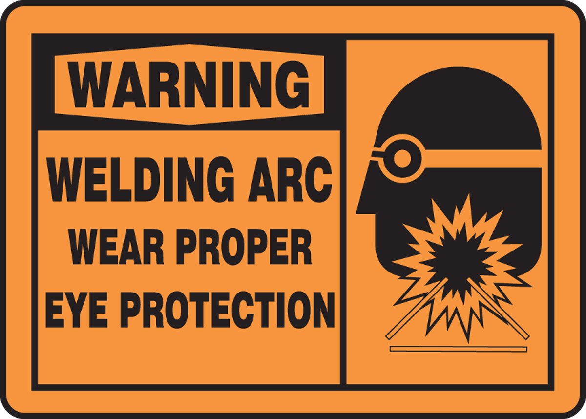 Panneau de signalisation Warning Welding Arc en aluminium orange - 2