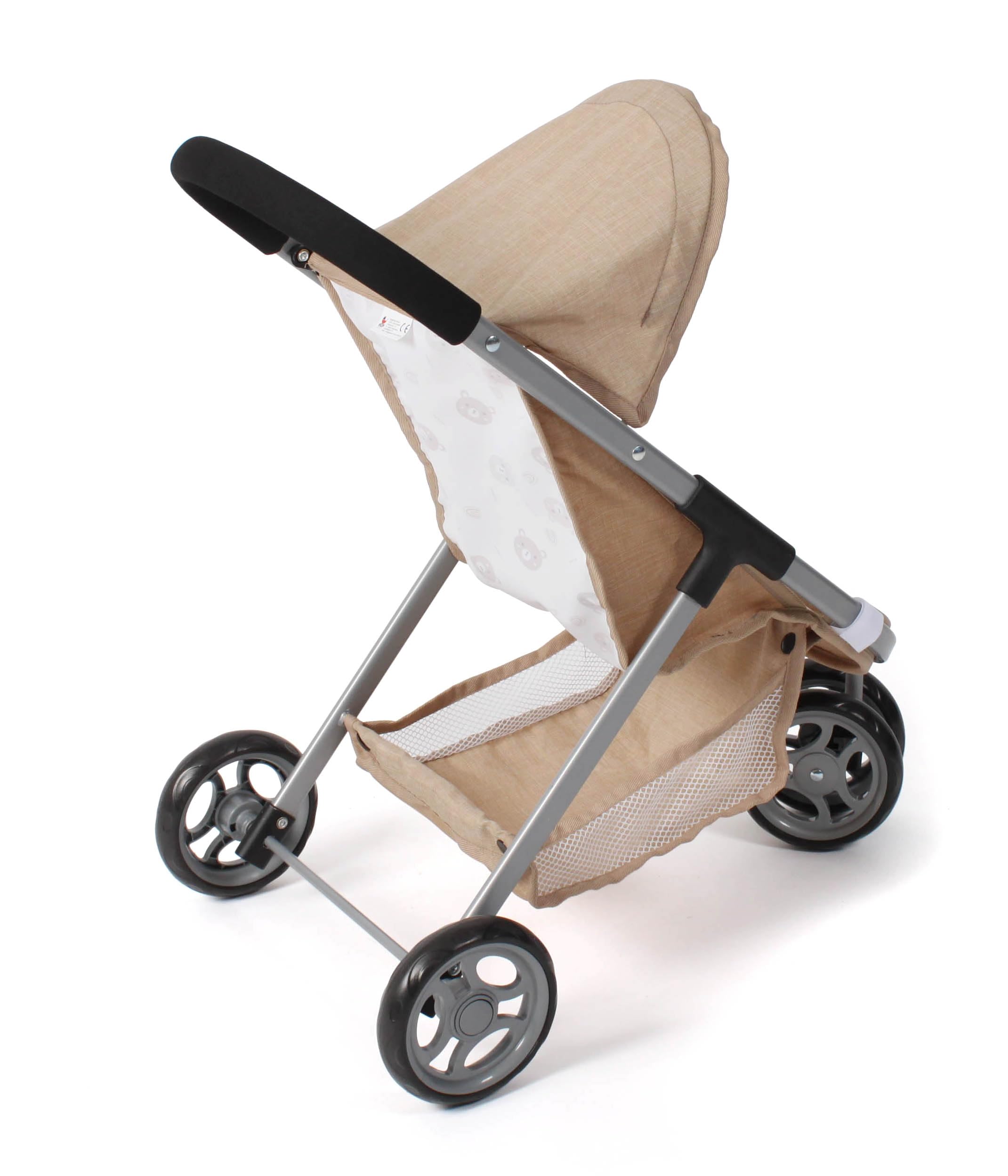 Bayer Chic 2000 Passeggino per bambole Speedy - Orsetto beige - Adatto per bambole fino a 46 cm - Altezza cursore 58 cm