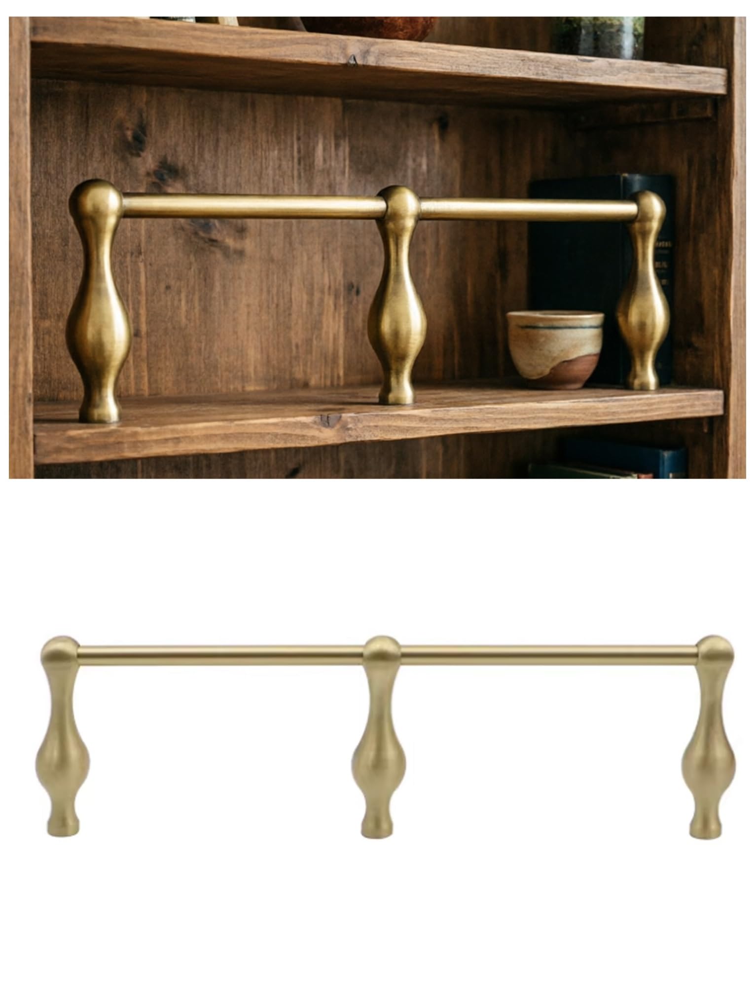 Moderno binario in ottone per mensole da 20-38 pollici, guida ribaltabile per mobili da bagno/cucina, protezione decorativa in metallo per bordi delle mensole, tipo 1 (50,8 cm)