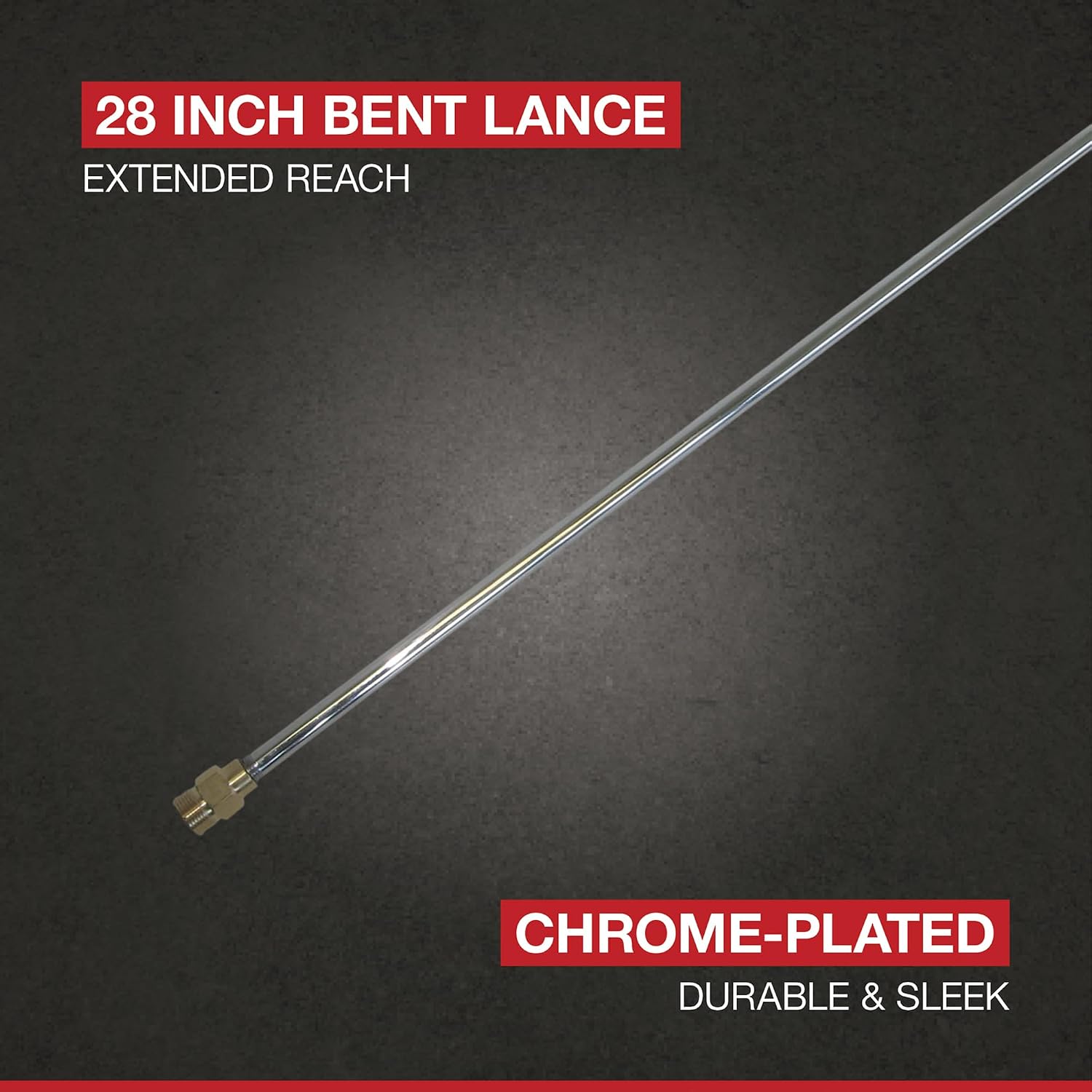 Northstar Hot Water Bent Pressure Washer Lance - 4000 PSI, 12.5 GPM, 28in.L, Chrome-Plated Steel, Model Number 2100401P