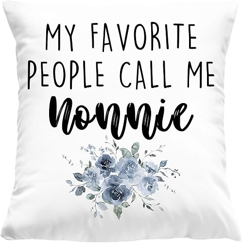 Nonnie Gifts - Fundas de almohada de 18 x 18 pulgadas, regalos para la mejor abuela para Navidad de parte de nietos, My Favorite People Call Me
