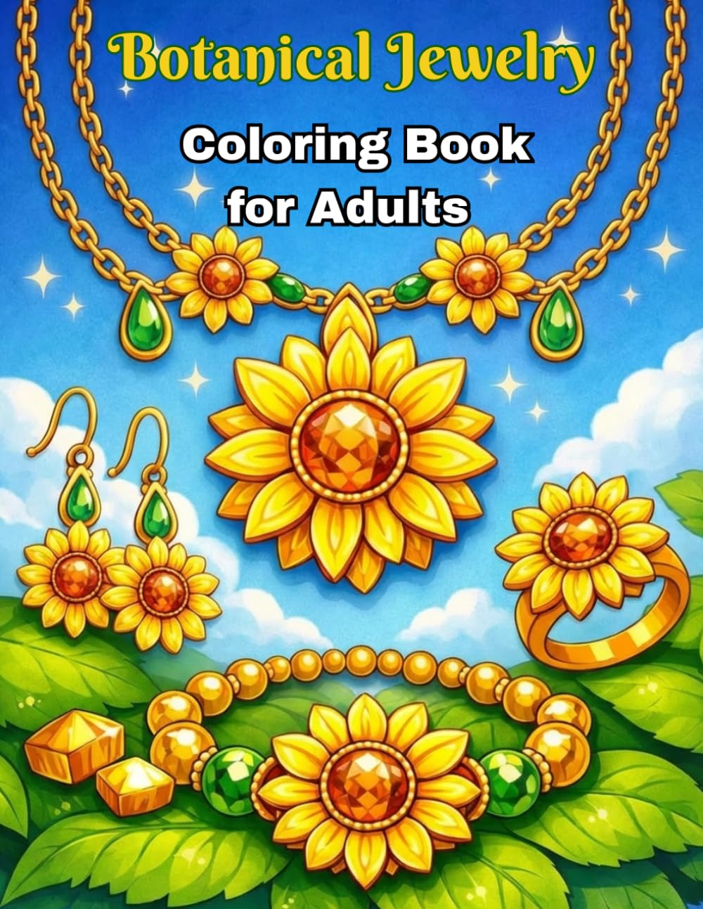 Botanical Jewelry Coloring Book for Adults: Intricate Floral Necklaces, Earrings, Rings & Bracelets — Stress Relief Coloring Pages with Lotus, Rose, Lily, Orchid & More.