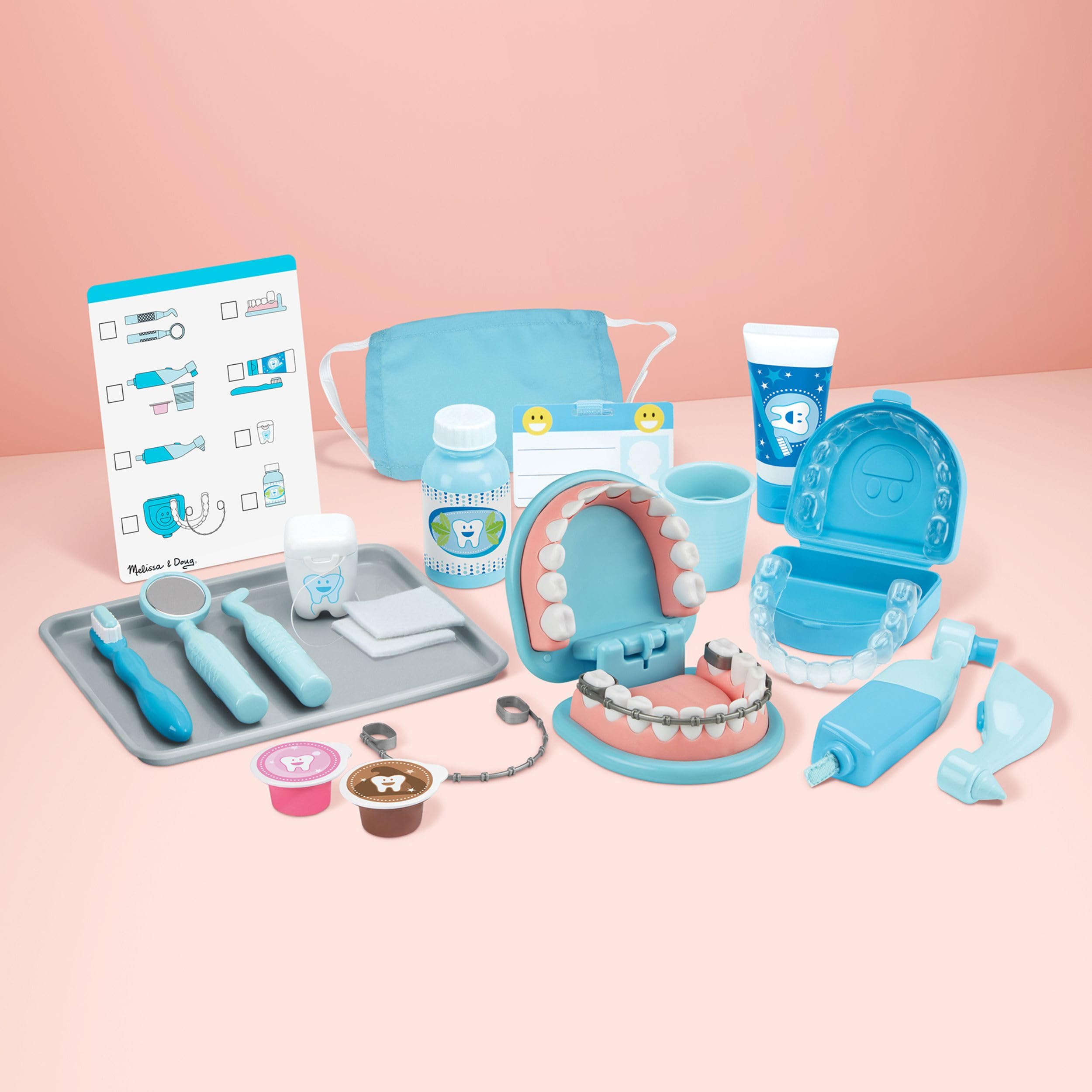 Melissa & Doug Set Per Piccoli Dentisti - Gioco Dentista con Attrezzi, Valigetta Medico, Giocattolo Educativo, Giochi di Imitazione Montessori, Regalo per Bambini e Bambine, 3+ Anni