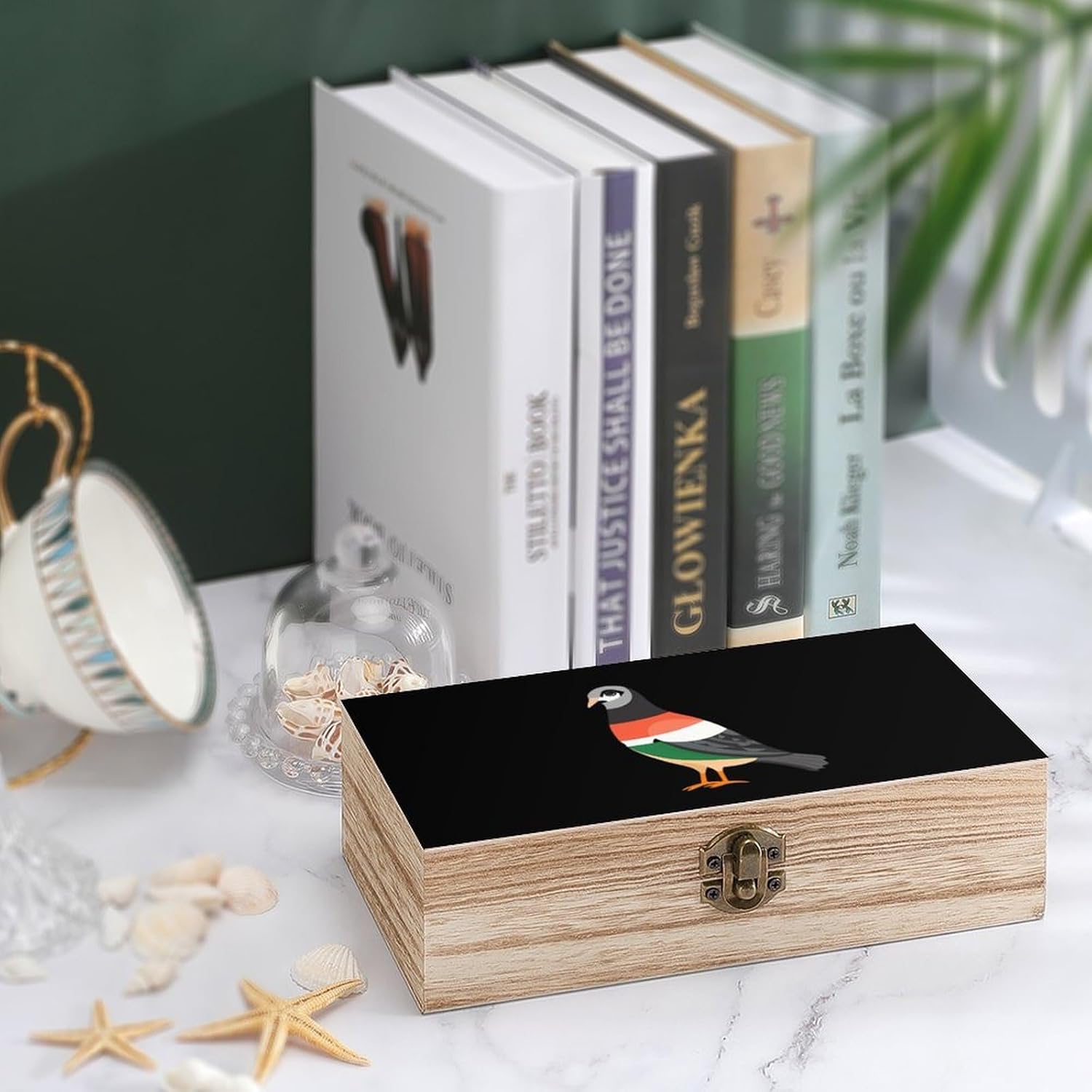 Peace Palestinian Free Funny Storage Boxes with Lid Wood Home Organizer image 4
