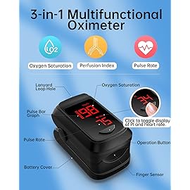 Pulse Oximeter Fingertip- Mini Oximeter Oxygen Saturation Monitor for SpO2/Heart Rate/PI, with Auto Graph Display
