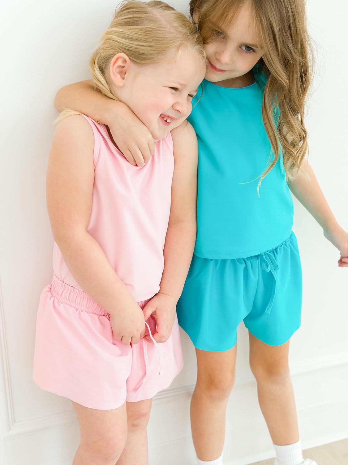 RuffleButts Girls UPF50+ Sun Protected Athletic Active Stretch Tank Top