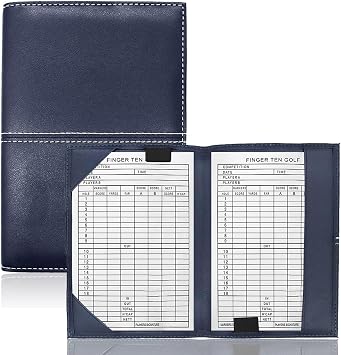 FINGER TEN Golf Scorecard Holder PU Leather with 2 Pencils