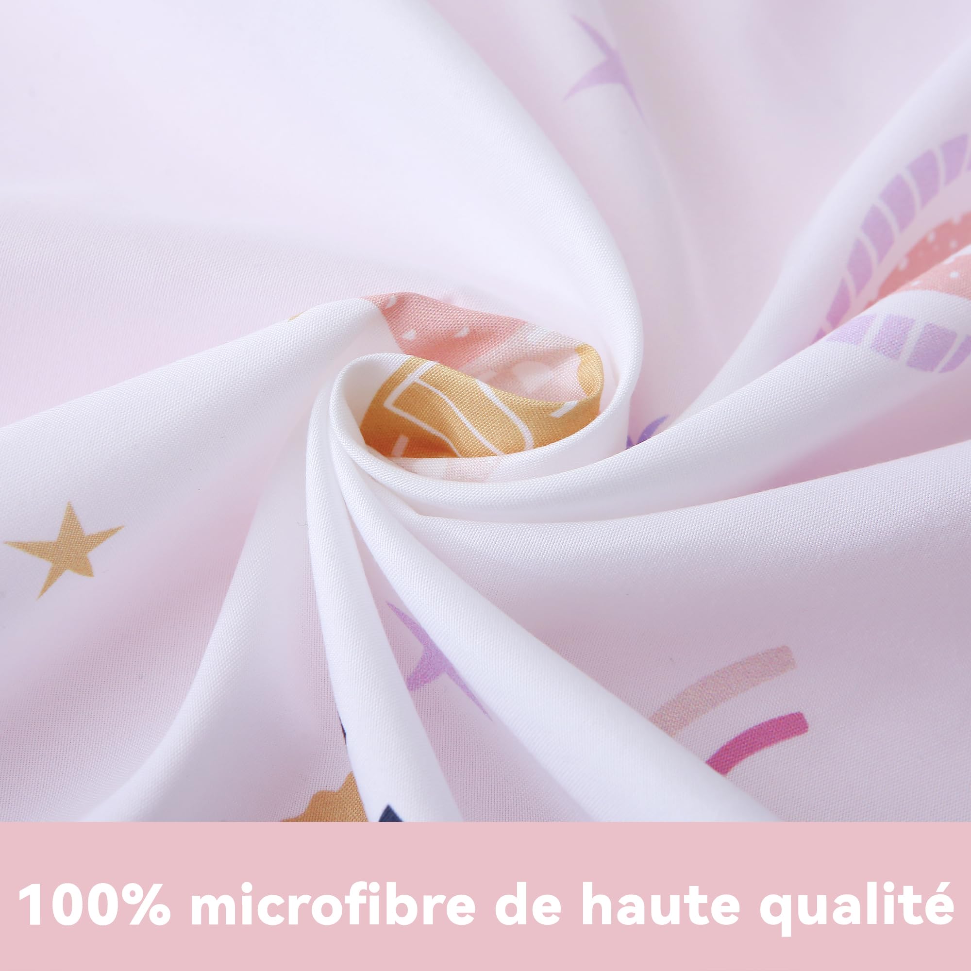 Housse De Couette pour Lit Double avec 2 Taies d'oreiller Motif Licorne