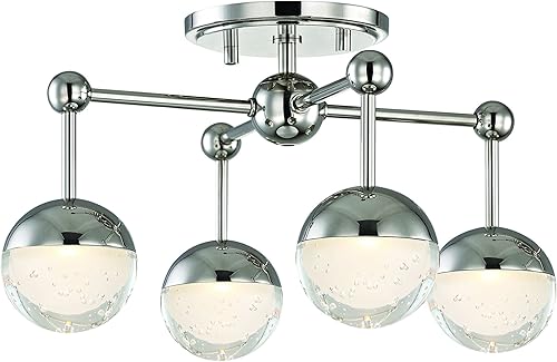 Hudson Valley HUD1223F-PN - Apliques de pared LED modernos y contemporáneos, 5 luces, níquel pulido