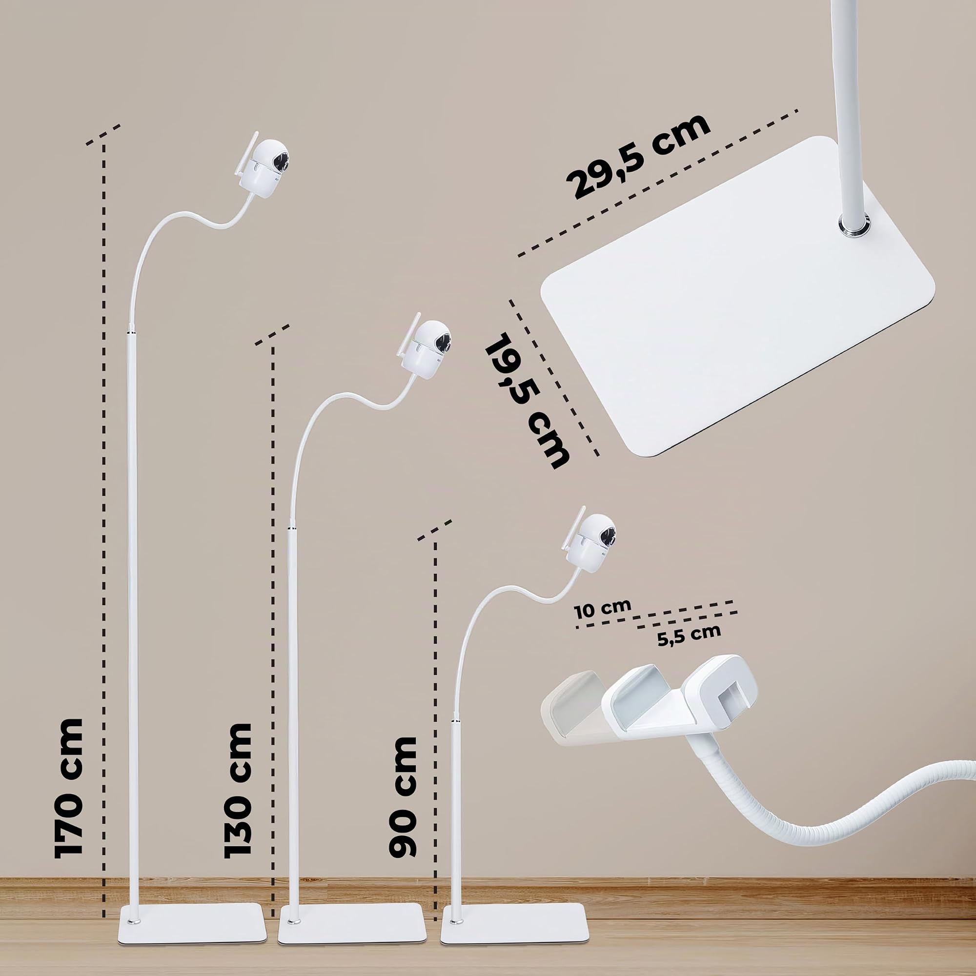 Babyphone Halterung, 170 cm Höhenverstellbar Ständer kompatibel mit HelloBaby, GHB, Tp-Link Tapo, Momcozy, Eufy, Philips Avent, Vtech and Allen Baby Kamera mit 1/4" Gewinde