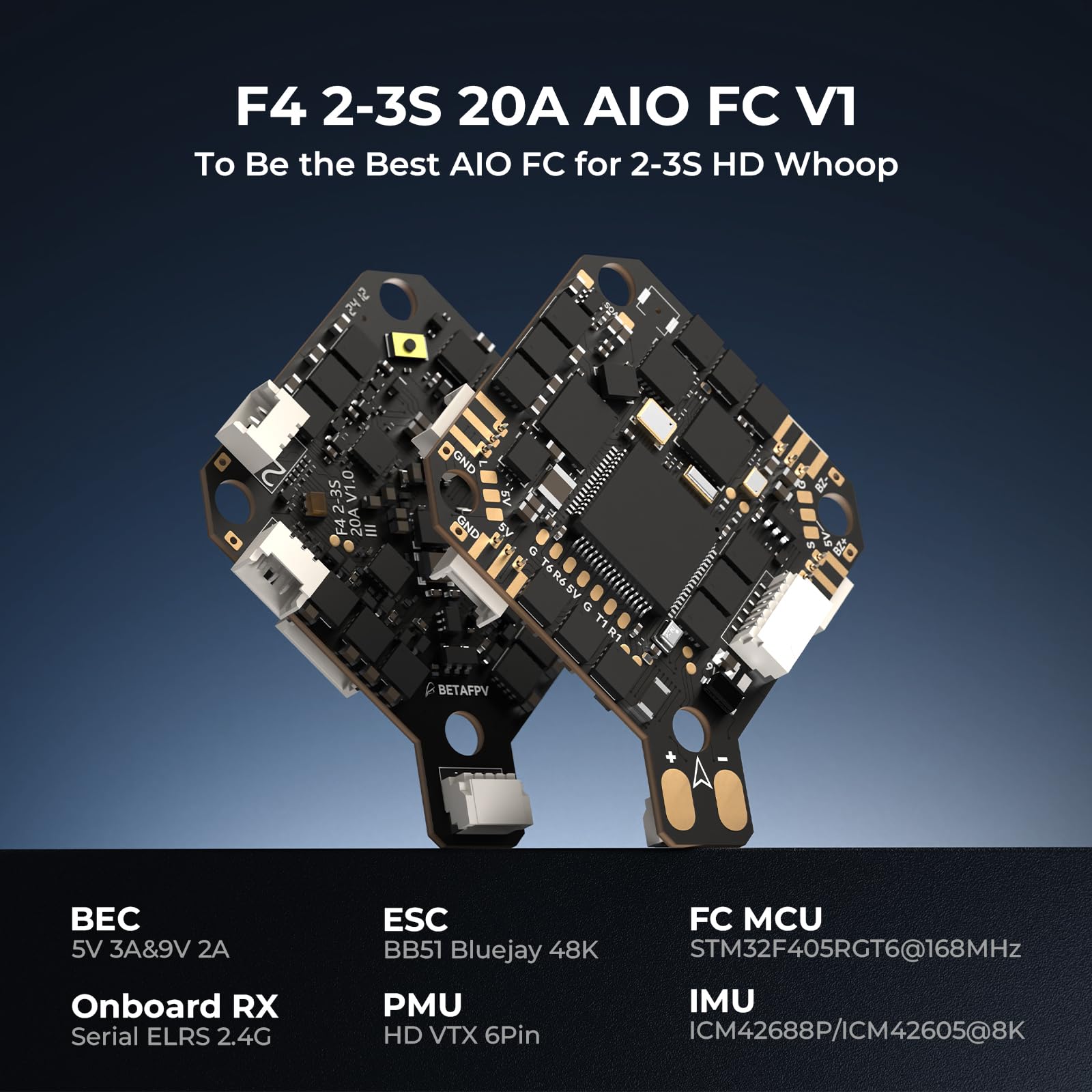 BETAFPV Pavo Pico II 2S Cinewhoop with HD VTX Bracket II for O4/O4 Pro | 6.5min Flight Time, Compatible with F4 2S 20A AIO FC, 1102 14000KV Motor, for Cruising Indoors Outdoors - PNP ELRS