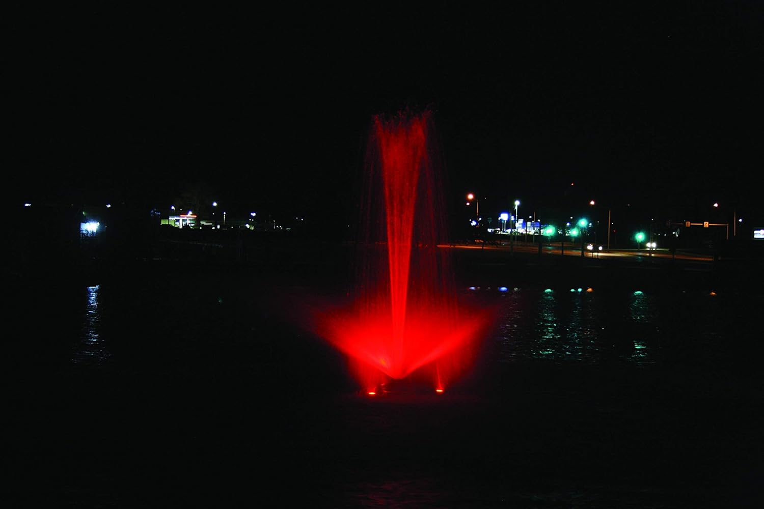 Kasco 1HP J Series Decorative RGB Fountain - 120V with 100 Ft Electric Power Cord | RGB LED Lighting | Efficient Pond Aerator Outdoor Fountain