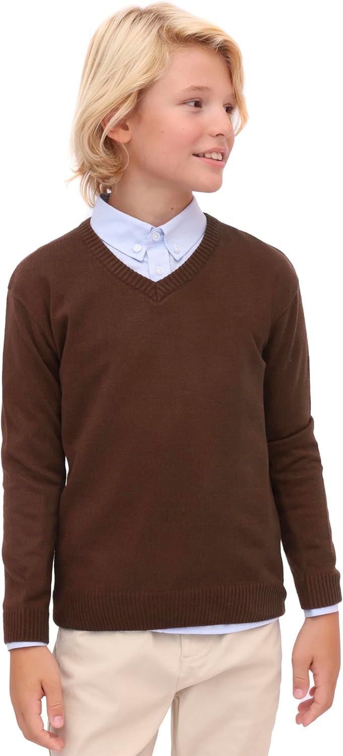 Lilax Toddler and Little Boys Sweater, V-Neck Knit Cardigan Sweater