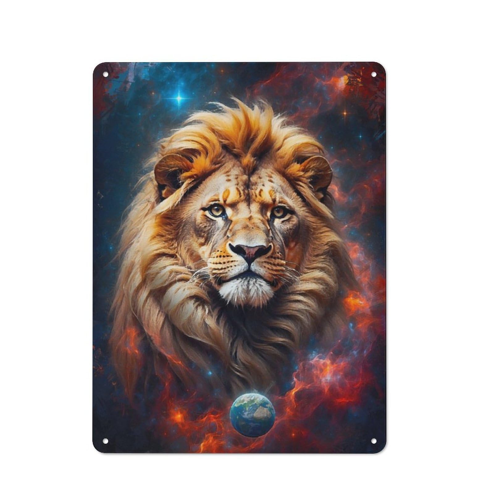 Junmoney Lion Of The Cosmos Shed Metal Sign With Design 40X30cm, Vintage Porch Wall Decor For Patio Bar, Workshop, Shed Or Kitchen