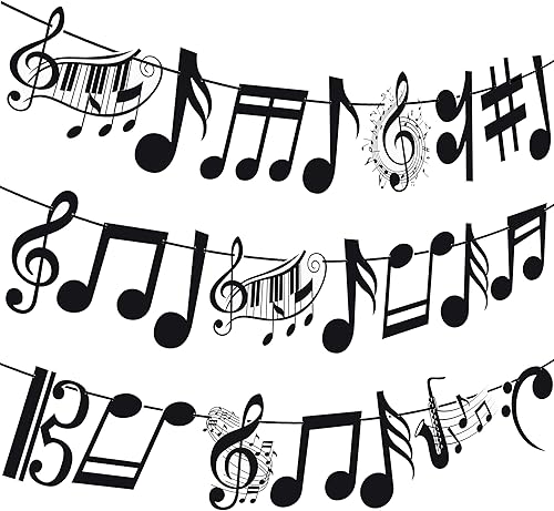Cartel musical para fiesta de cumpleaños, fiesta musical, cartel musical, decoración con recortes para conciertos de música, suministros para fiesta