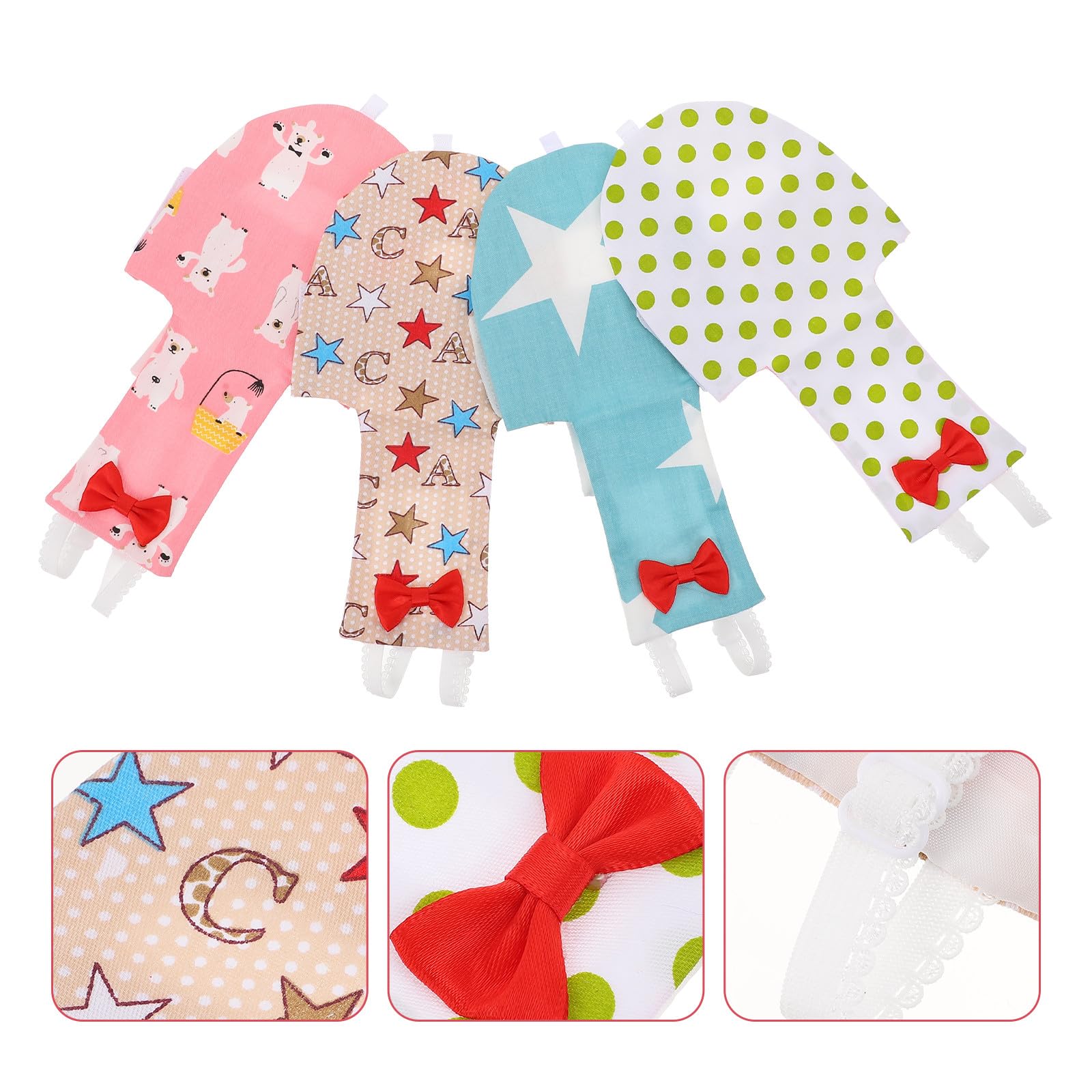 GANAZONO Pañales Reutilizables para Pájaros de Algodón Diseño Adorable, 4 Piezas para Aves de Compañía en Exteriores, Seguros y Cómodos para Loros y Periquitos