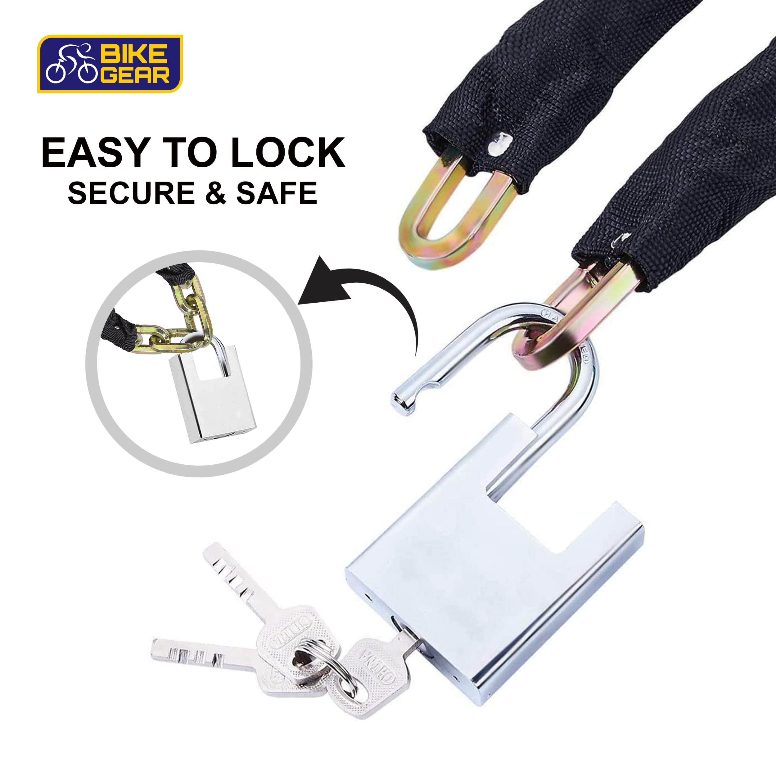 Heavy Duty Chain Lock 1.8m 1.8M Heavy Duty Chain Lock With Padlock ...
