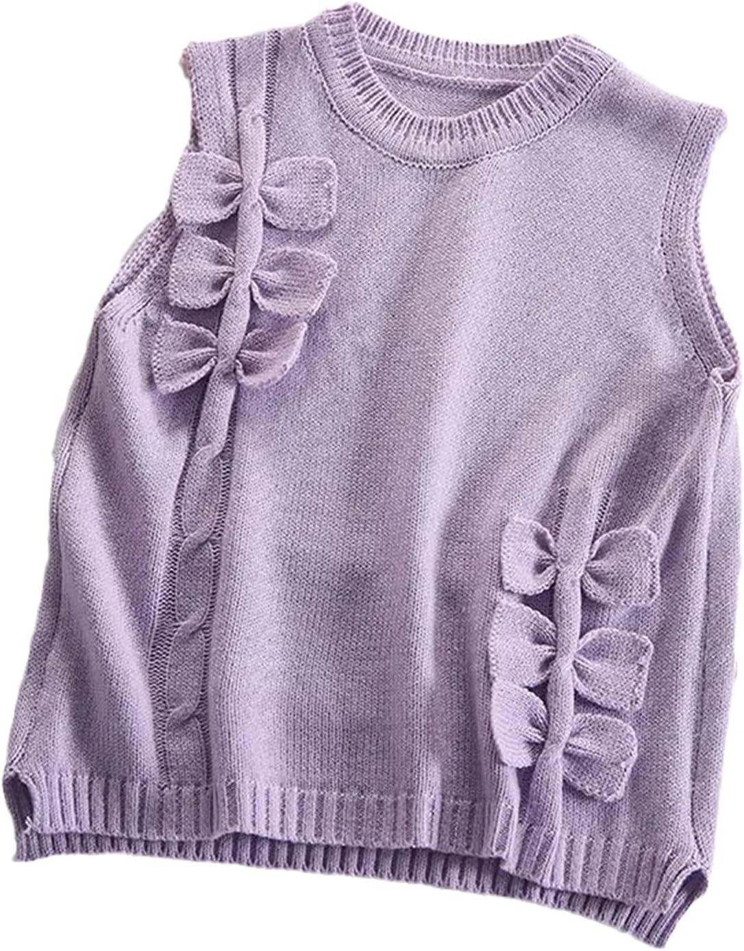 Girls Knitted Sweater Vest Autumn Kids O Neck Flower Pattern Sleeveless Sweater Teenage Girls Outerwear Jacket