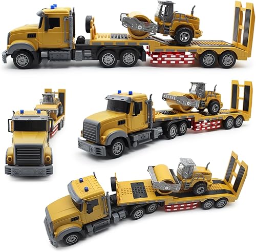 Miniatura 4 de Semirremolque a control remoto, semirremolque de 22.5 pulgadas, 2.4 GHz, modelo de rodillo de carretera con sonido y luces, vehículo de construcción