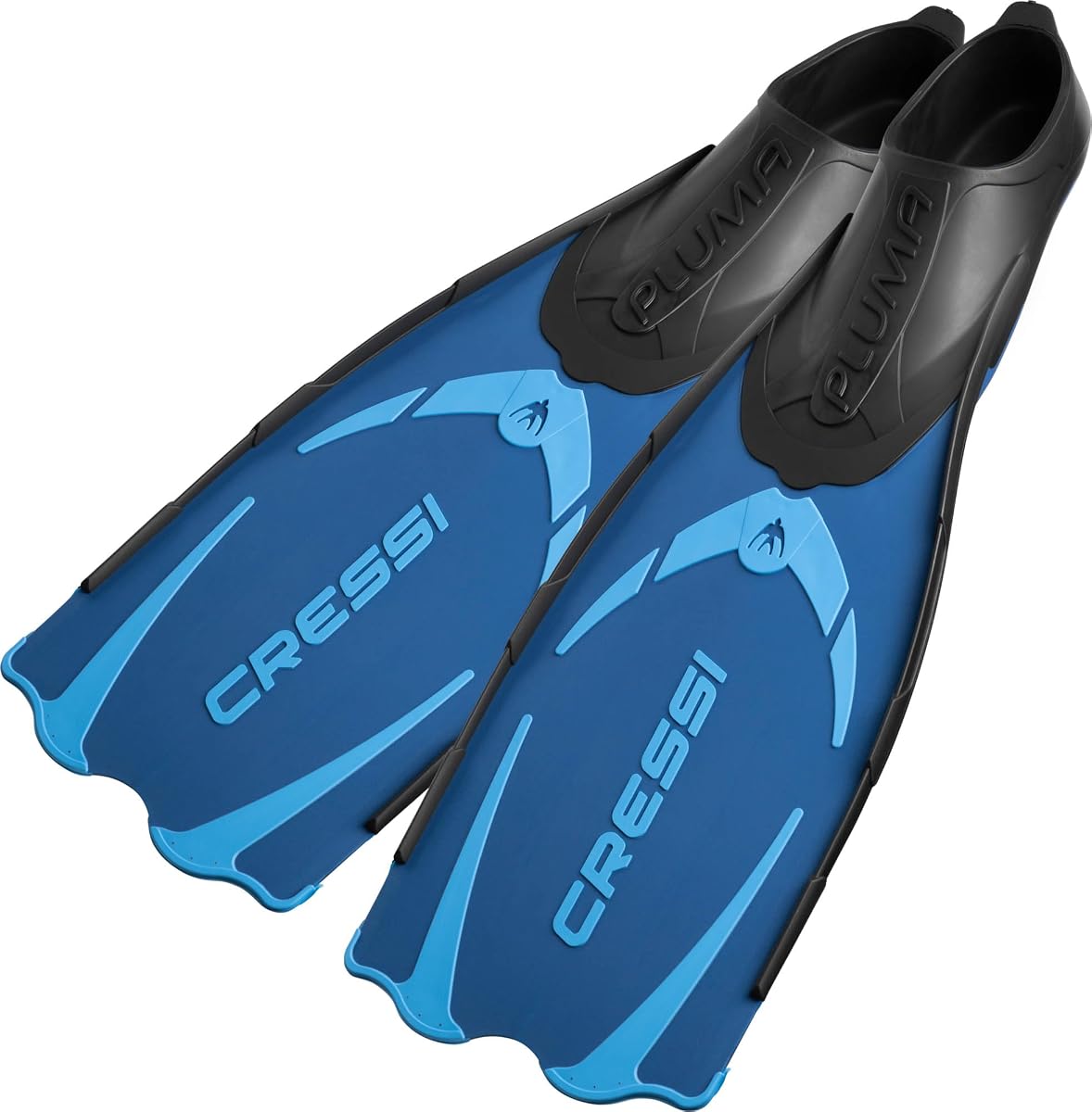 Aletas de snorkel para adultos con calzante completo fabricadas con tecnología avanzada - Pluma: Hecho en Italia