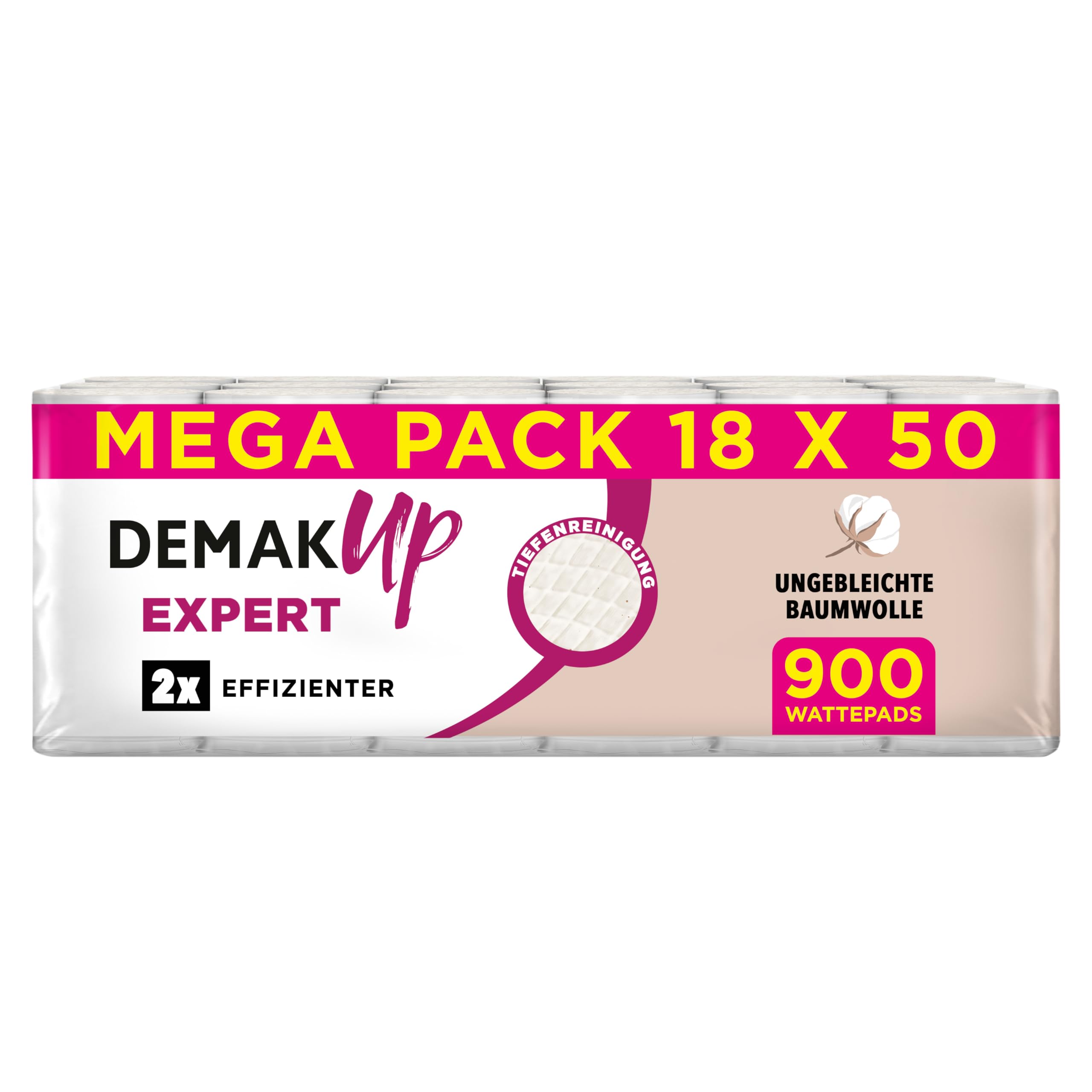 Demak'Up Expert oval Wattepads Mega Pack 18 Packungen 50 Pads
