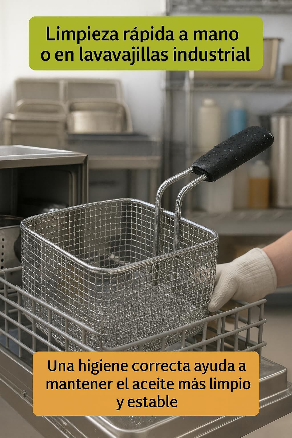 CubetasGastronorm ® Cesta Freidora 220x255x100mm Hierro Cromado Mango Termoaislante Recambio Profesional Compatible Con Fri Fri Roller Grill Cocinas Gas Y Electrica Hosteleria Taller Hogar Diario