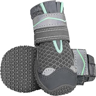 SlowTon Hundeschuhe Pfotenschutz, 2 Stück atmungsaktive Hunde Schuhe Outdoor mit Rutschfester Sohle, verstellbarem reflektierendem Klettverschluss Hundestiefel für kleine, mittlere und große Hunde