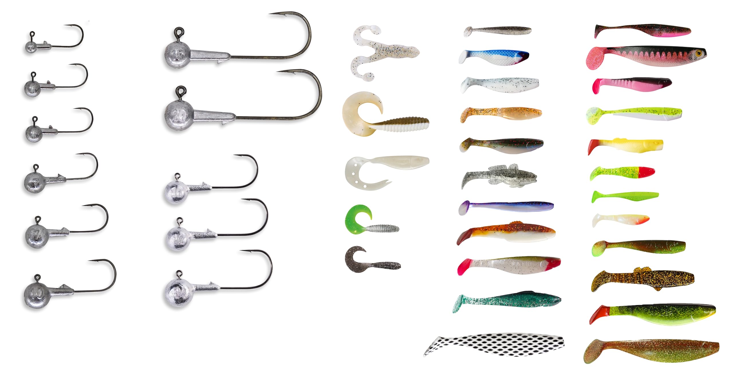Relax Gummifische Box Kopyto, Bass, King Shad UVM. mit passenden Jigköpfen und Zubehör 40- TLG