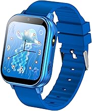 PTHTECHUS Montre Intelligente pour Enfant avec Appareil Photo HD, Lecteur MP3, 22 Jeux Éducatifs, pour Enfants de 3 à 12 Ans, Bleu