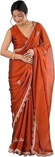 SAREE MALL Women's Georgette Embellished Saree With Unstitched Blouse Piece(GOPI4601_RX_Parent) Price In India
