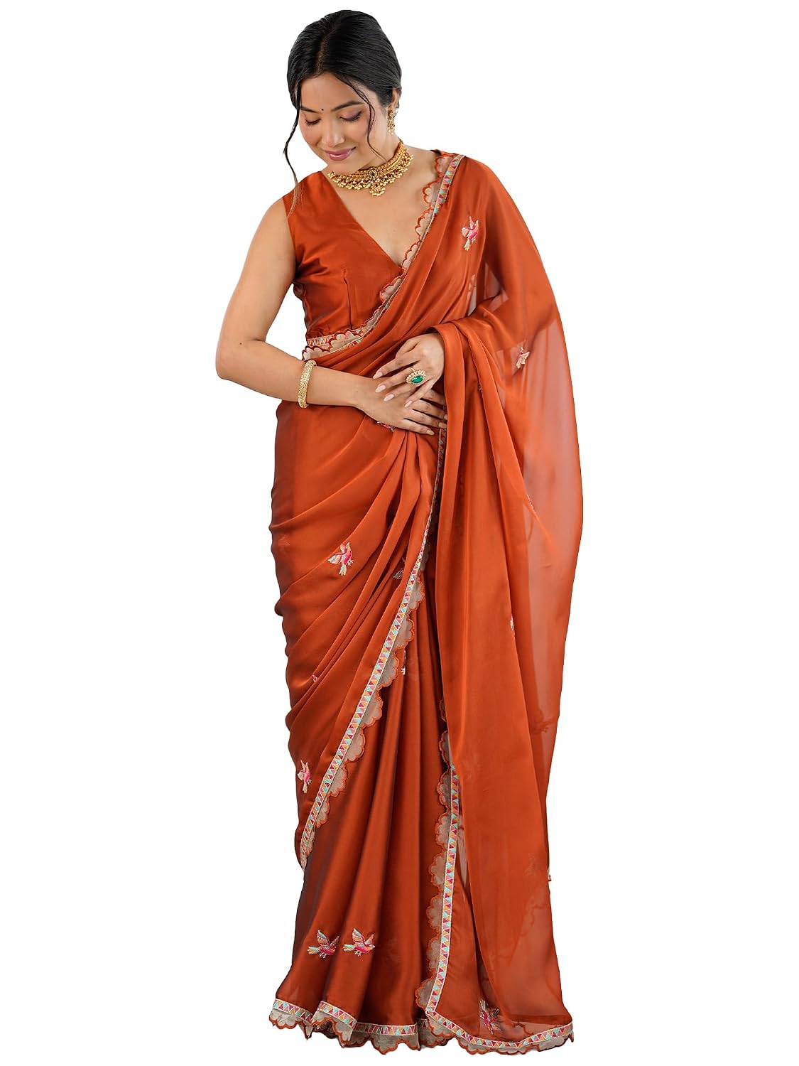 SAREE MALL Women's Georgette Embellished Saree With Unstitched Blouse Piece(GOPI4601_RX_Parent) - Review, Price and Buying Guide