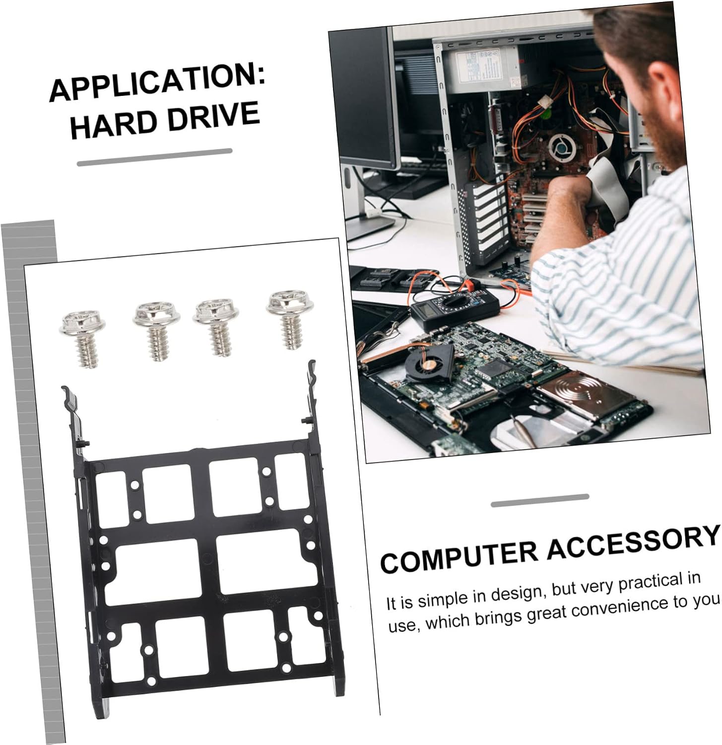 Angoily 9pcs Hard Drive Mounting Bracket Kit Ssd Rails for Drives Easy Installation Compatible and Trays