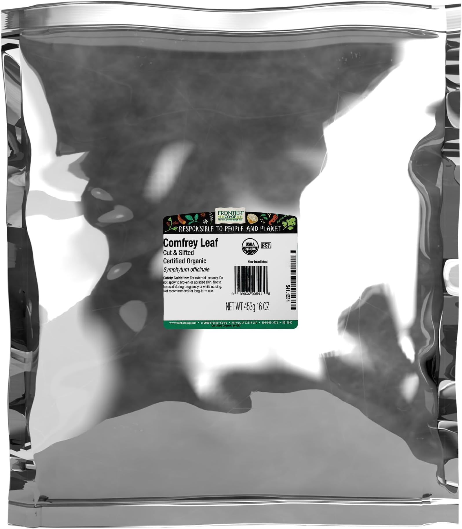 Frontier Co-op One 1 lb. Bulk Comfrey Leaf, Cut & Sifted, Certifie