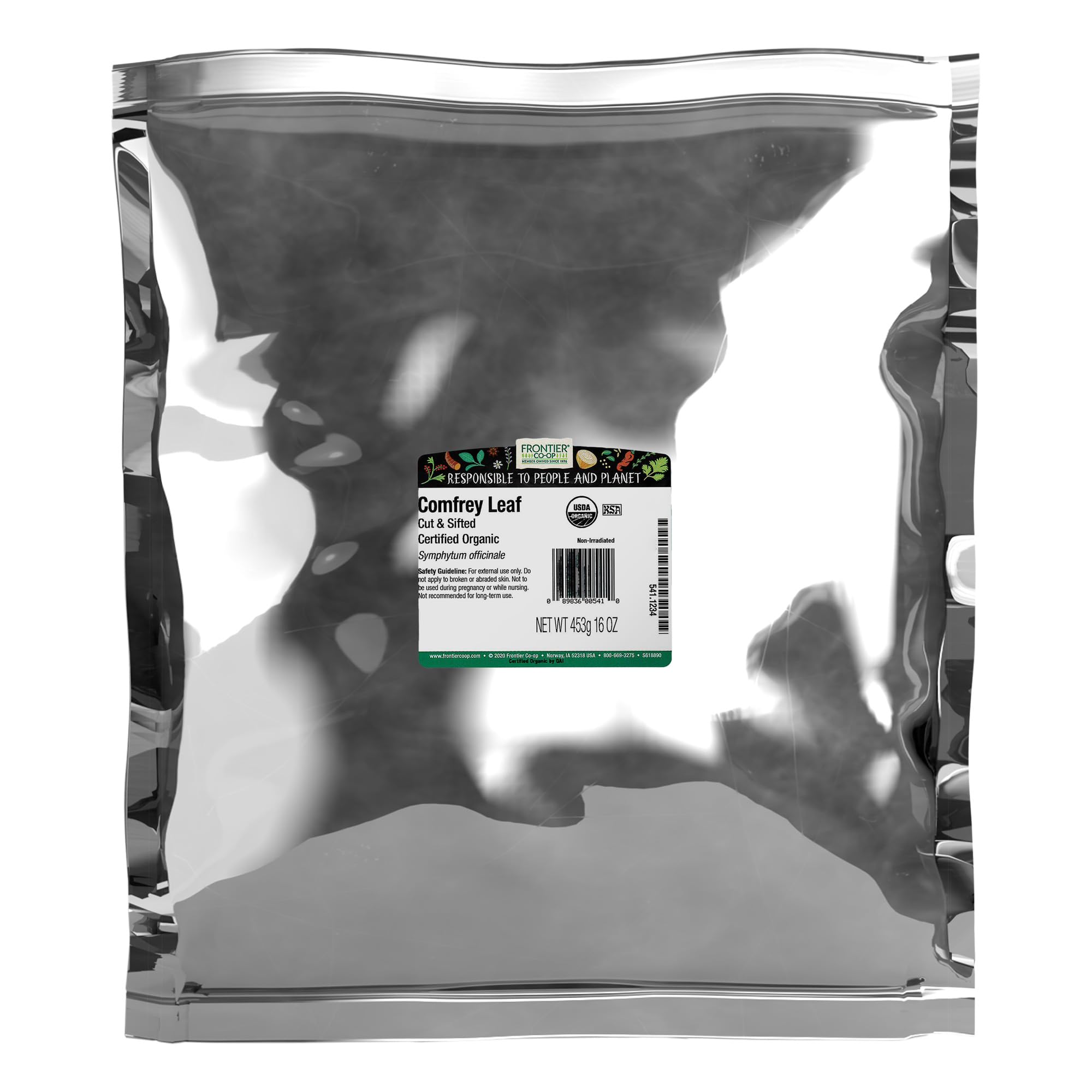 Frontier Co-op One 1 lb. Bulk Comfrey Leaf, Cut & Sifted, Certifie