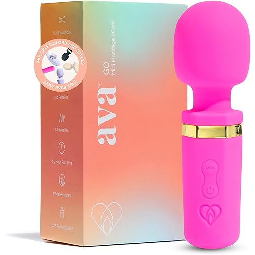 Ava Vibrator Wand Sex Toys [Clit Stimulator Vibrators] Vibrator for Woman | Sex Toy | Gifts for Women | 20 Patterns & 8 Speeds of Pleasure | Quiet & Small | Adult Sex Toys -Mini GO - Hot Pink