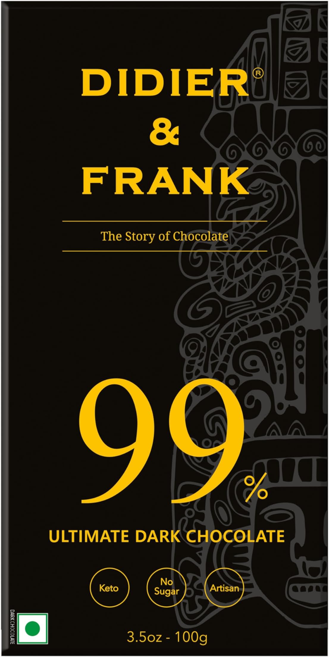 99% Ultimate Dark Chocolate 80g, No Added Sugar (Keto)