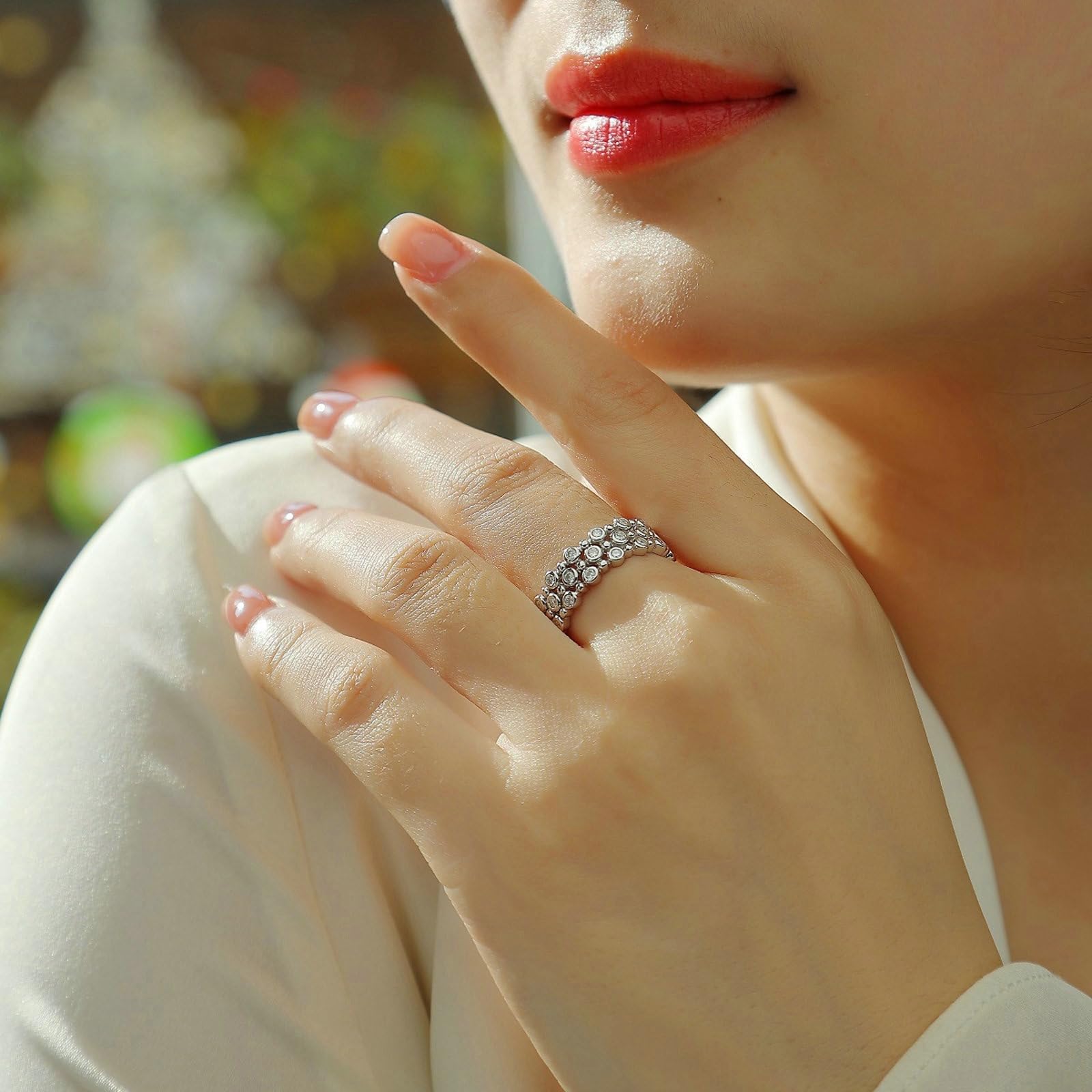 9K 14K 18K białe złoto pasujące pierścionki, pierścionek damski 1,7 x 1,7 mm Moissanit Def 0,78 ct bez kamienia szlachetnego