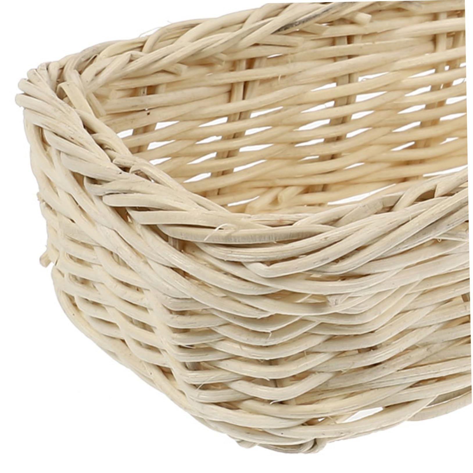 UTHCLO 1pc Sundries Storage Tray Fruit Serving Basket Wicker Container Baskets Wicker Storage Basket Sundry Storage Tray Tableware Tray Woven Basket Household Weaving Basket Rattan White