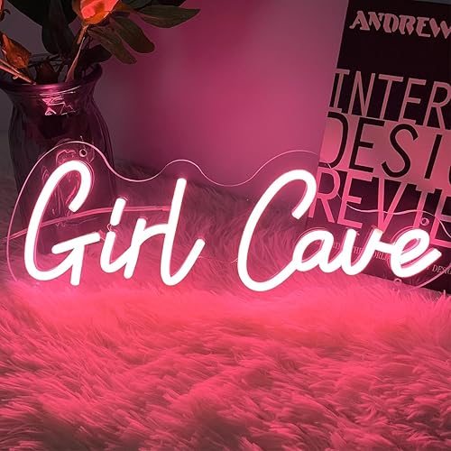 Miniatura 4 de Letrero de neón con diseño de cueva de niña para decoración de pared, letrero iluminado para interiores, dormitorio, decoración del hogar, letreros