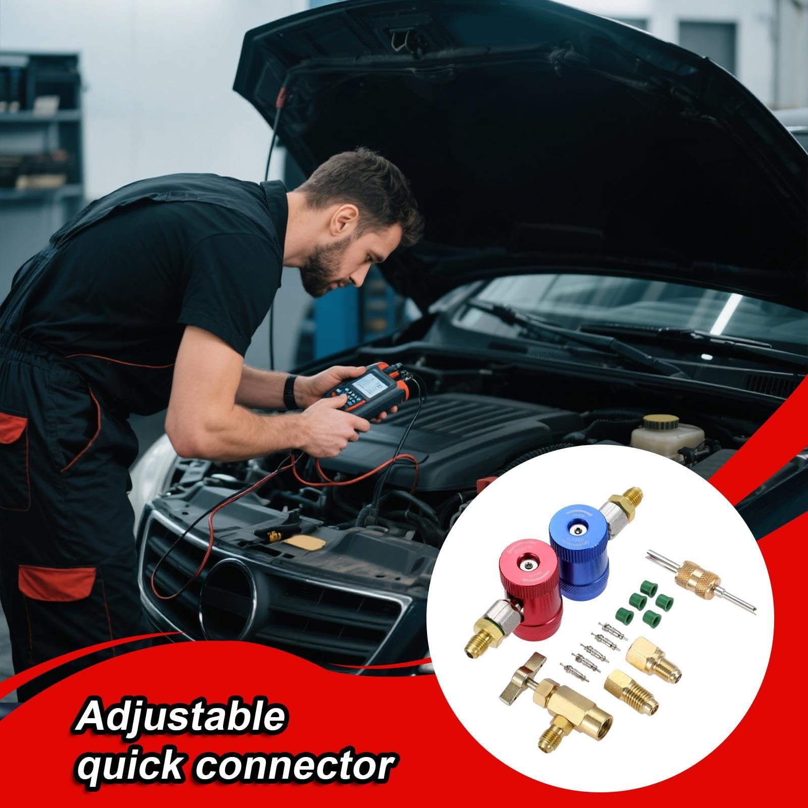 Genérico Kit Adaptador R1234YF Acoplador de Ajuste rápido R1234YF