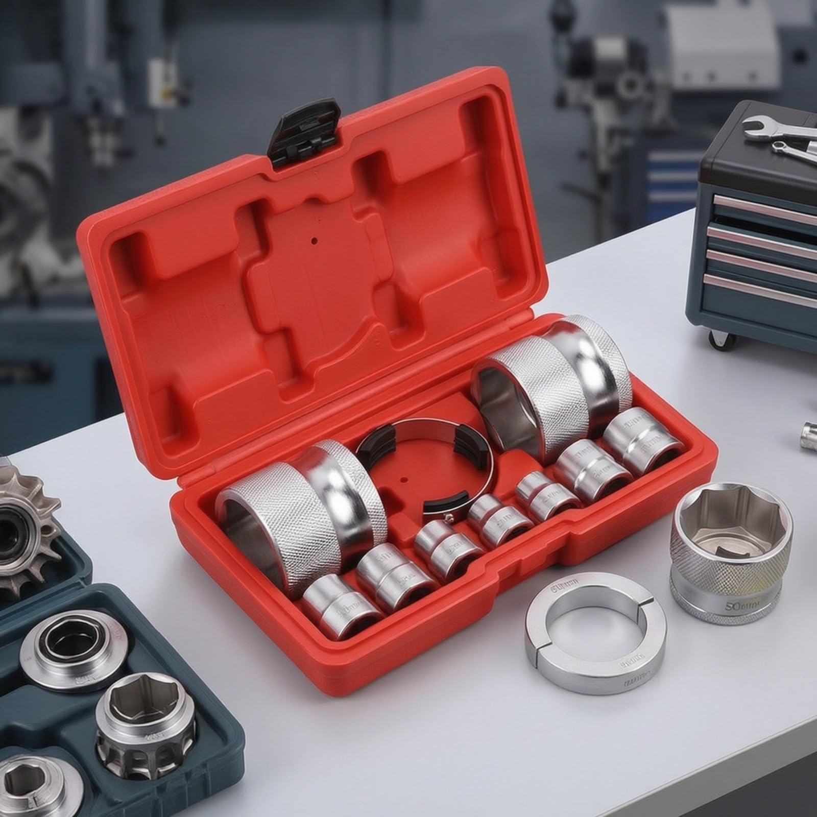 predolo Kit Attrezzi Professionale | Zigrinato, Resisn, Set di Unsili con Custodia, per Officina, Garage, Motociclisti, Meccanici