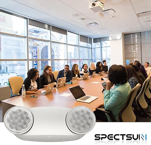 Miniatura 10 de SPECTSUN - Paquete de 12 lámparas LED de emergencia con respaldo de batería y cabezales de ojo de insectos, luz de emergencia estándar de EE. UU.,