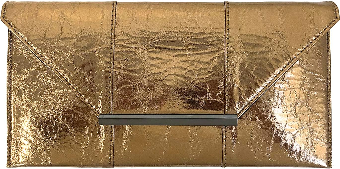 JNB Women's Metallic Material Clutch Purse