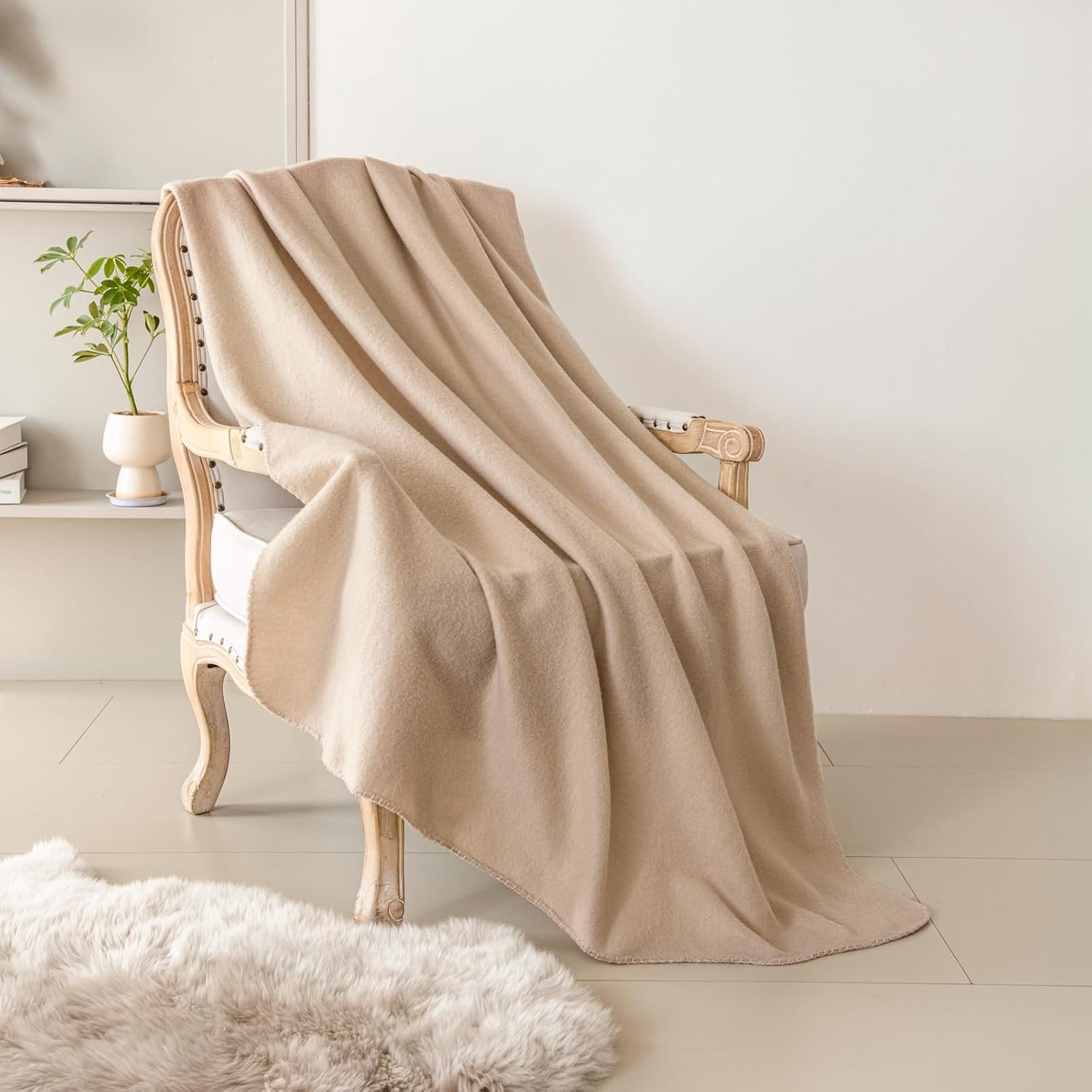 CAI TENG Fleece Throw Blanket Bulk Pack of 6 Lightweight Warm Throws Soft Cozy 50 x 60 inch Pet-Friendly Khaki - Image 2